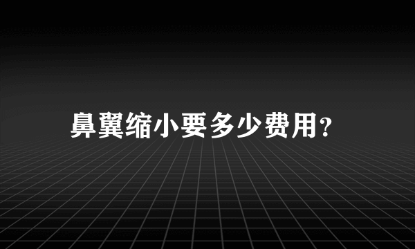 鼻翼缩小要多少费用？