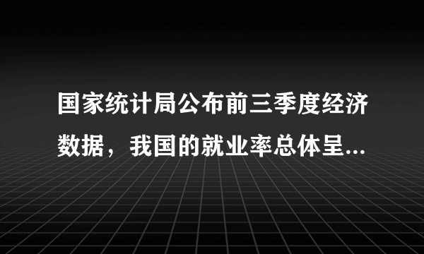 国家统计局公布前三季度经济数据，我国的就业率总体呈现了什么趋势？