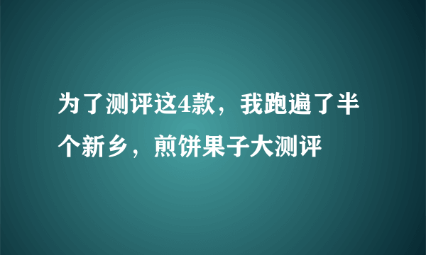 为了测评这4款，我跑遍了半个新乡，煎饼果子大测评