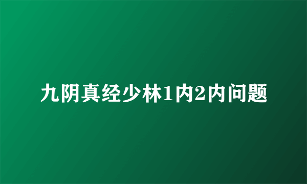 九阴真经少林1内2内问题