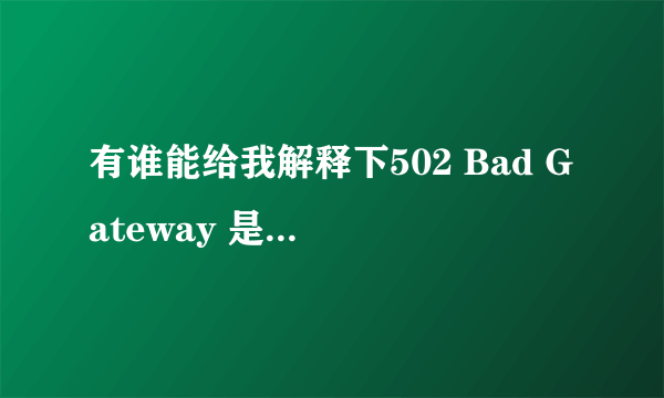 有谁能给我解释下502 Bad Gateway 是什么意思