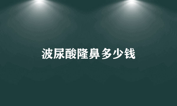 波尿酸隆鼻多少钱