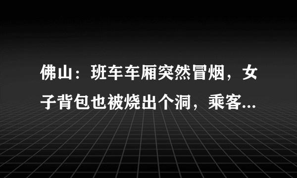 佛山：班车车厢突然冒烟，女子背包也被烧出个洞，乘客紧急疏散, 你怎么看？