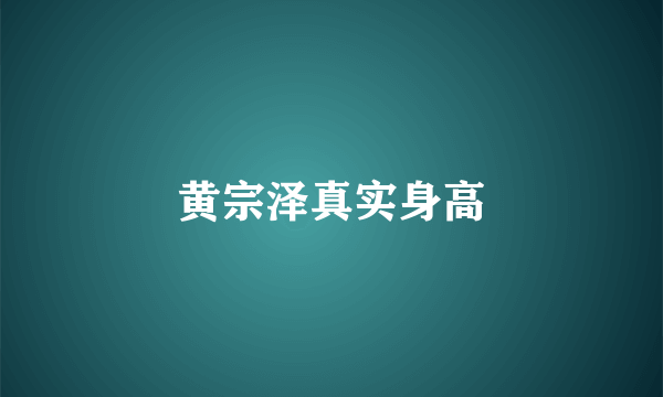黄宗泽真实身高