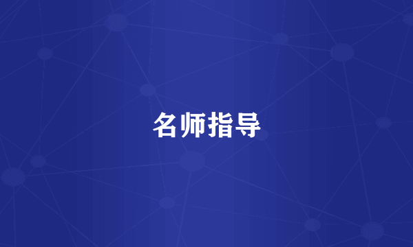 名师指导