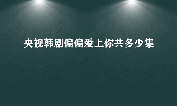 央视韩剧偏偏爱上你共多少集