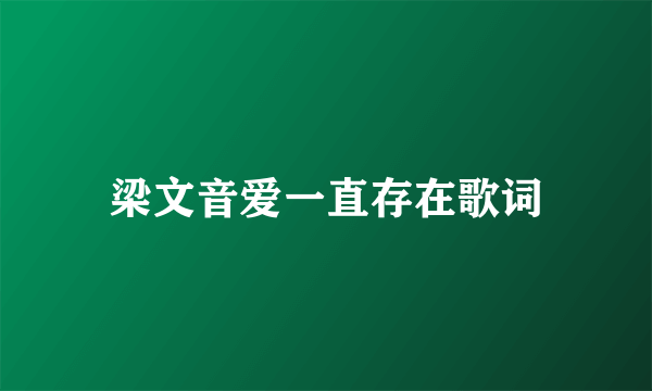 梁文音爱一直存在歌词
