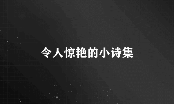 令人惊艳的小诗集