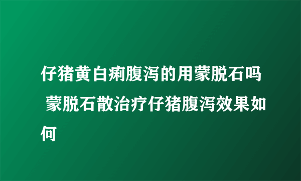 仔猪黄白痢腹泻的用蒙脱石吗 蒙脱石散治疗仔猪腹泻效果如何