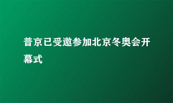 普京已受邀参加北京冬奥会开幕式