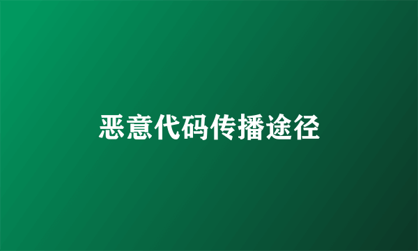 恶意代码传播途径