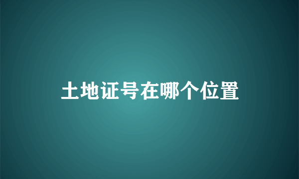 土地证号在哪个位置