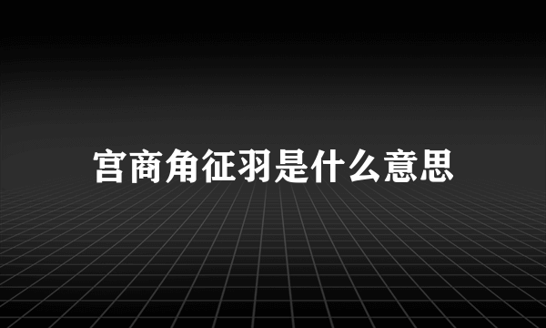 宫商角征羽是什么意思