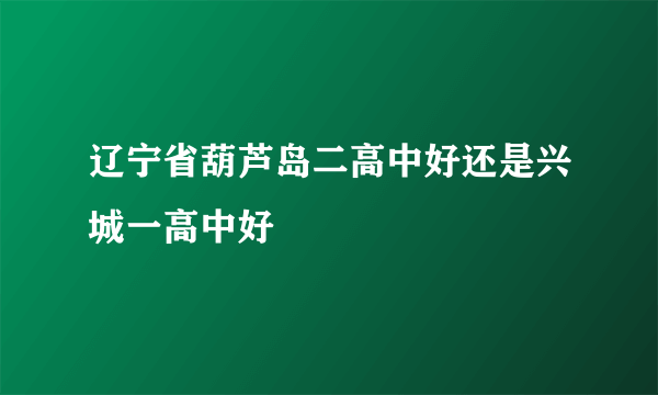 辽宁省葫芦岛二高中好还是兴城一高中好