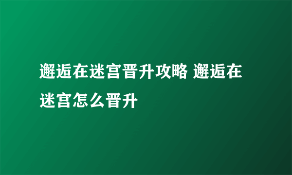 邂逅在迷宫晋升攻略 邂逅在迷宫怎么晋升