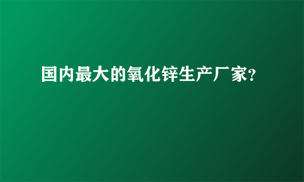 国内最大的氧化锌生产厂家？