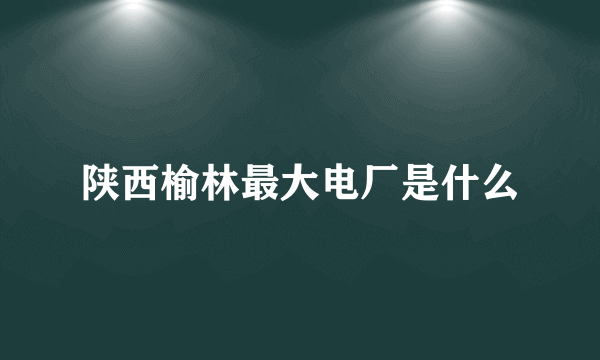 陕西榆林最大电厂是什么