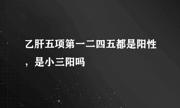 乙肝五项第一二四五都是阳性，是小三阳吗
