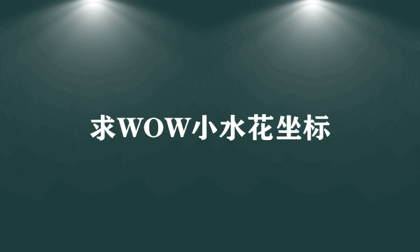 求WOW小水花坐标