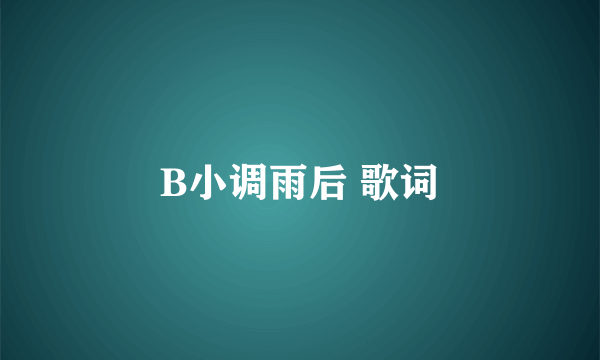 B小调雨后 歌词