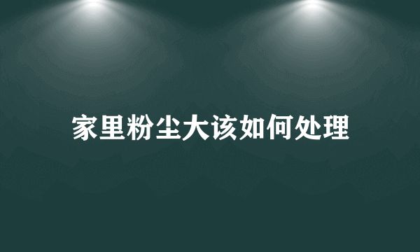 家里粉尘大该如何处理
