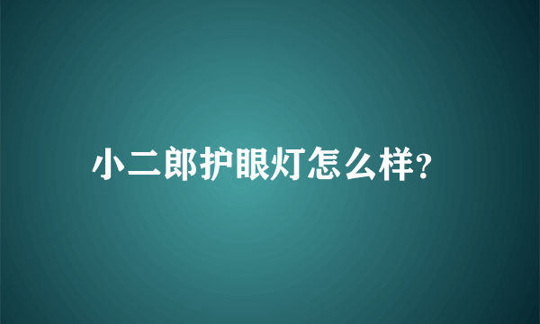 小二郎护眼灯怎么样？