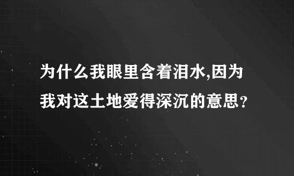 为什么我眼里含着泪水,因为我对这土地爱得深沉的意思？