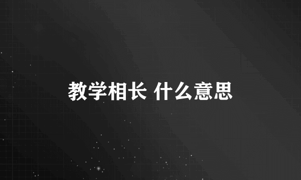 教学相长 什么意思