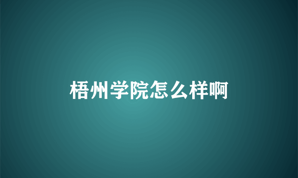 梧州学院怎么样啊