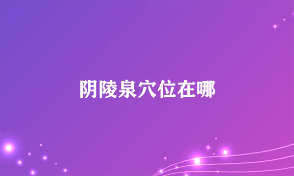 阴陵泉穴位在哪