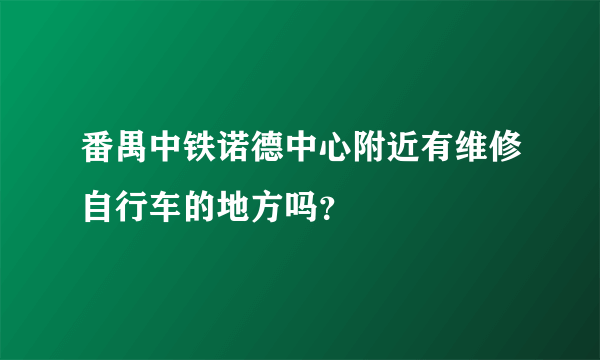 番禺中铁诺德中心附近有维修自行车的地方吗？