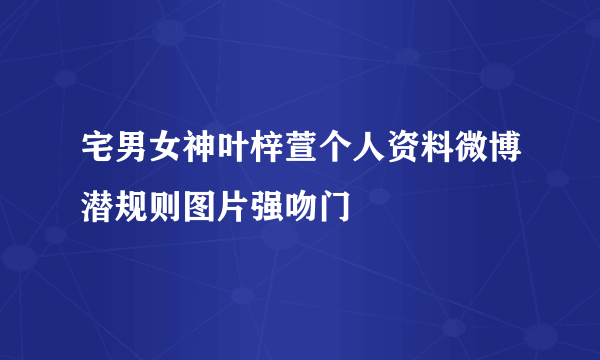 宅男女神叶梓萱个人资料微博潜规则图片强吻门