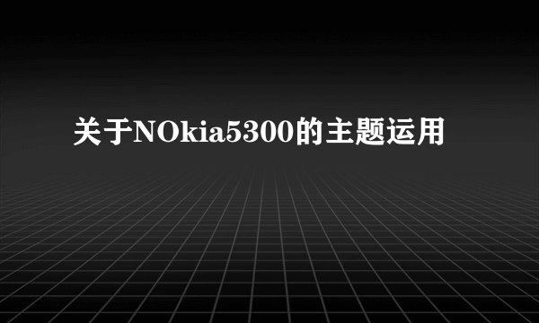 关于NOkia5300的主题运用