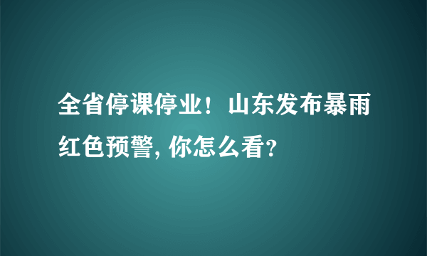 全省停课停业！山东发布暴雨红色预警, 你怎么看？