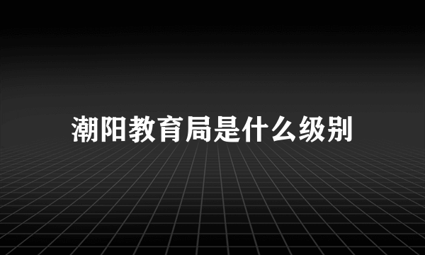 潮阳教育局是什么级别