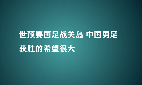 世预赛国足战关岛 中国男足获胜的希望很大