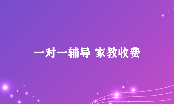 一对一辅导 家教收费