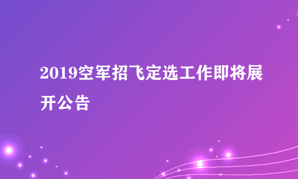 2019空军招飞定选工作即将展开公告