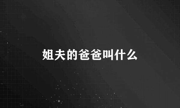 姐夫的爸爸叫什么
