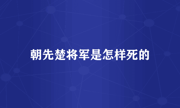 朝先楚将军是怎样死的