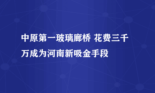 中原第一玻璃廊桥 花费三千万成为河南新吸金手段