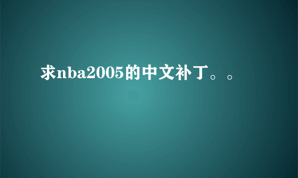 求nba2005的中文补丁。。