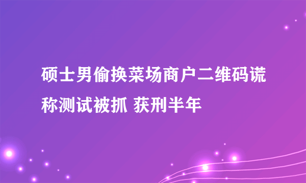 硕士男偷换菜场商户二维码谎称测试被抓 获刑半年