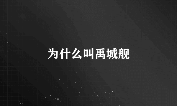为什么叫禹城舰