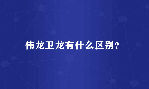 伟龙卫龙有什么区别？