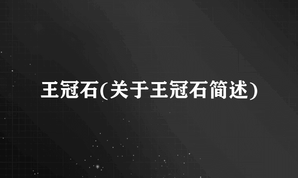 王冠石(关于王冠石简述)