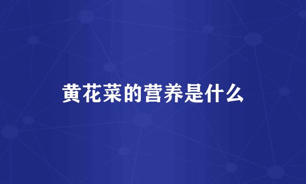 黄花菜的营养是什么
