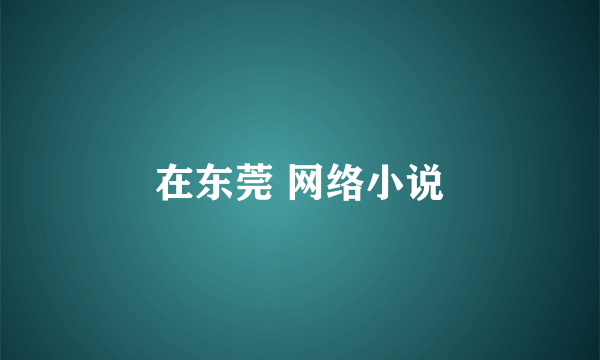 在东莞 网络小说