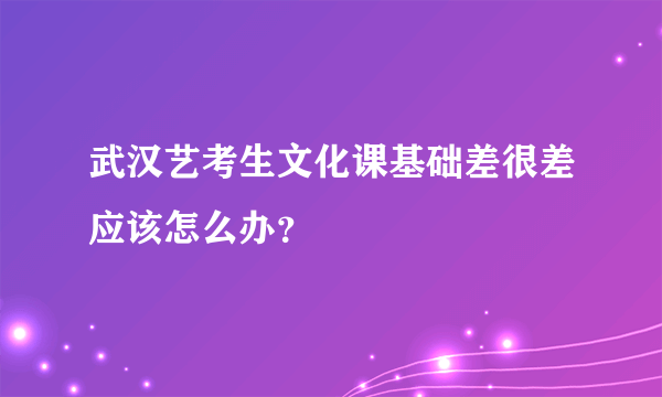 武汉艺考生文化课基础差很差应该怎么办？