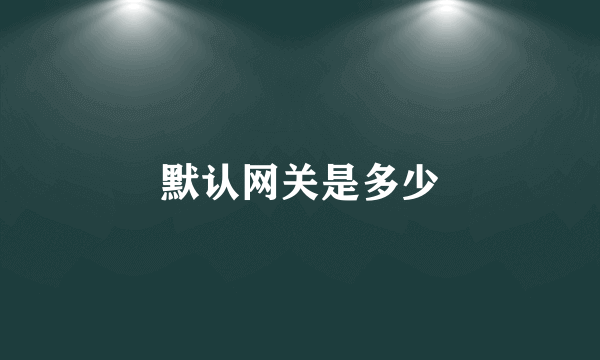 默认网关是多少